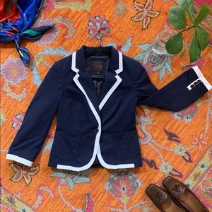 The Limited Navy and White Cropped Blazer- Size XS (EUC)